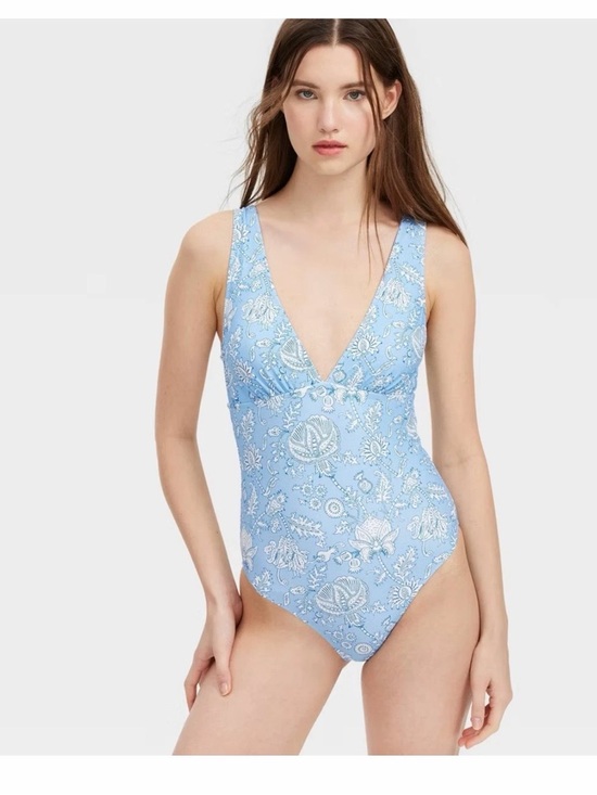 Roller Rabbit for Target Other - Roller Rabbit for Target Blue Floral Vines V-Neck One-Piece Swimsuit